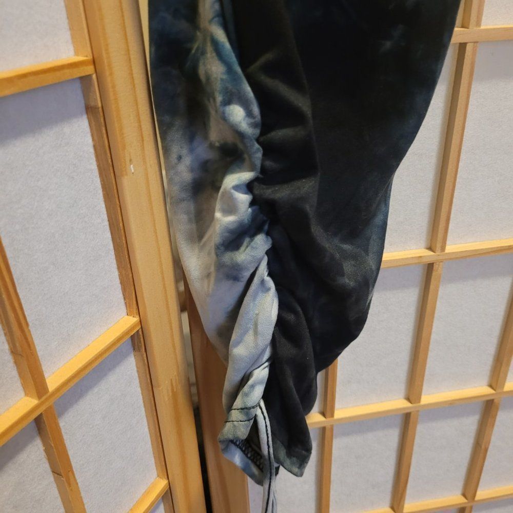 Mlle Gabrielle Womens Blue Tye Dye Tie Ankles Stretch Leggings Sz 2X NWT - Picture 5 of 8